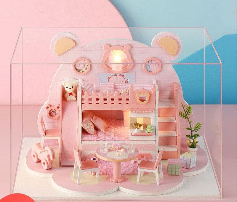 image-Small house model assembled villa house toy