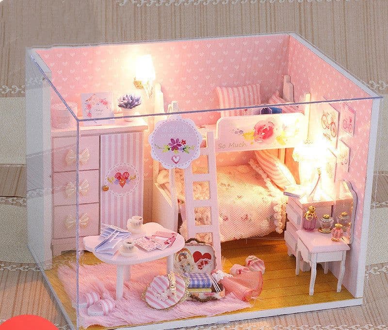 image-Small house model assembled villa house toy