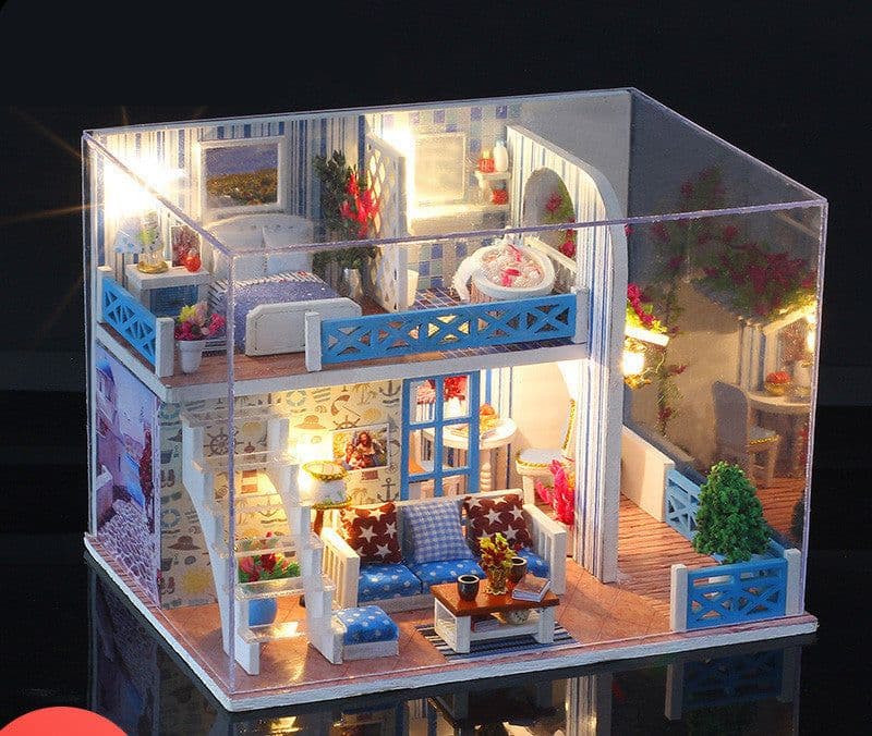image-Small house model assembled villa house toy