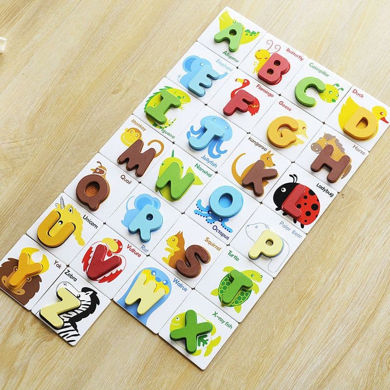 image-Building block alphabet puzzle toy