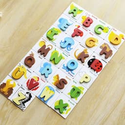 image-Building block alphabet puzzle toy