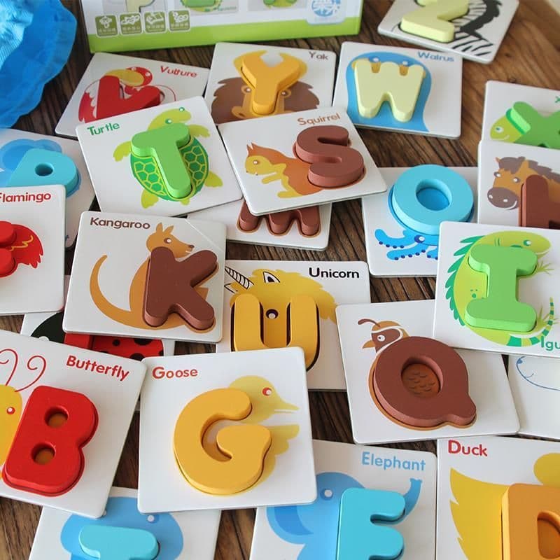 image-Building block alphabet puzzle toy
