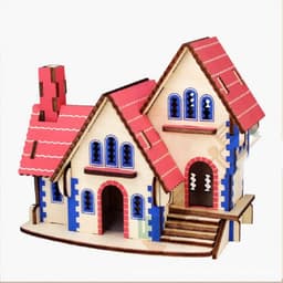 image-Villa model house wooden floor stand toys