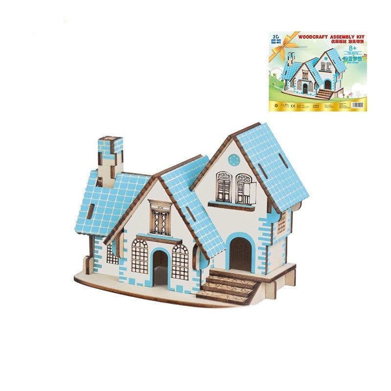 image-Villa model house wooden floor stand toys