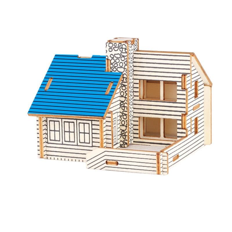 image-Villa model house wooden floor stand toys