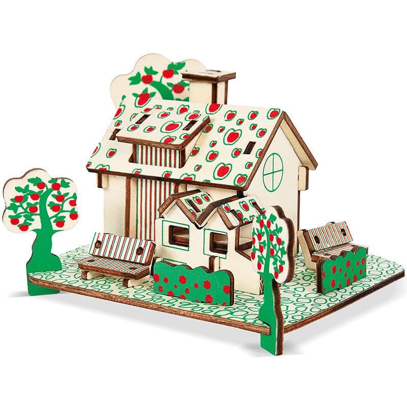 image-Villa model house wooden floor stand toys