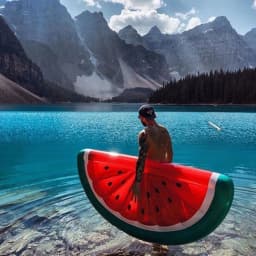image-Half watermelon floating row