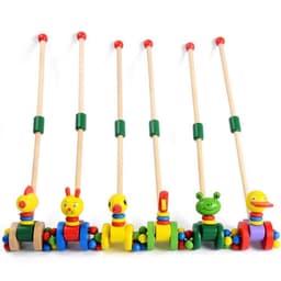 image-Removable children's wooden cart toy