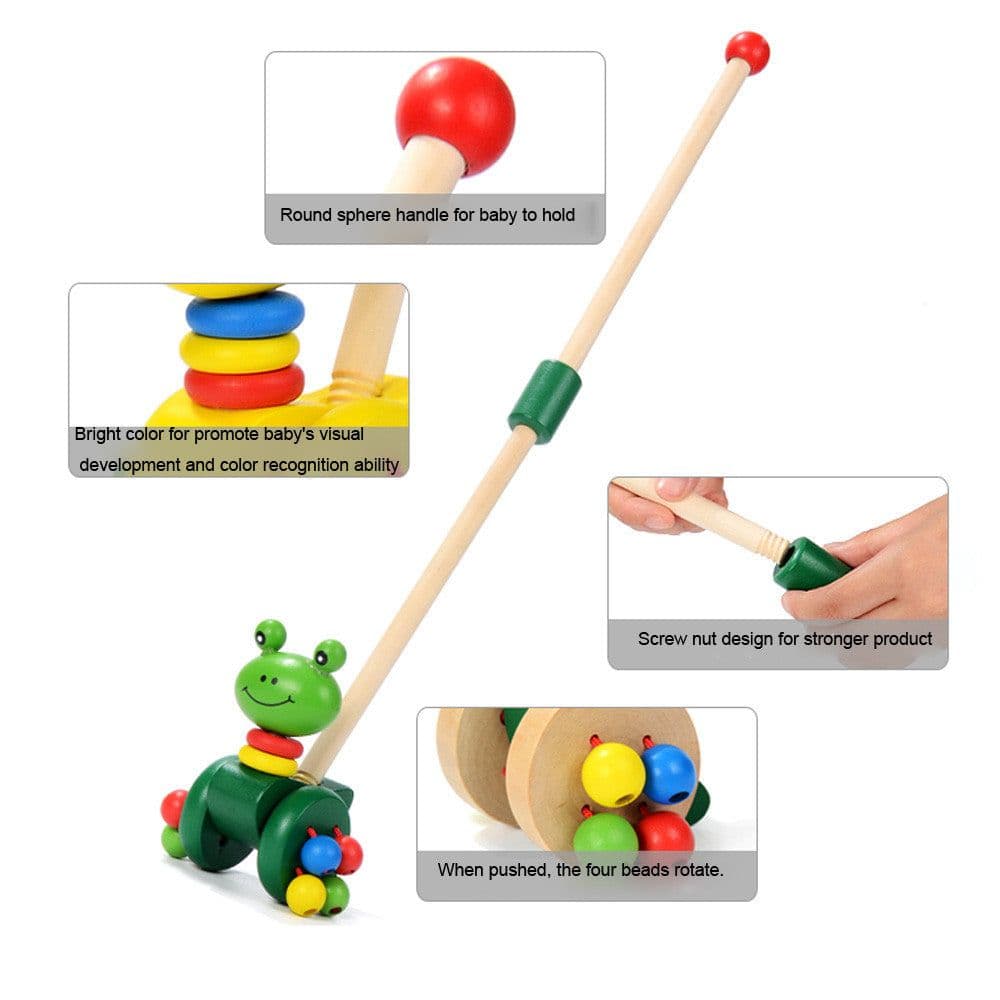 image-Removable children's wooden cart toy