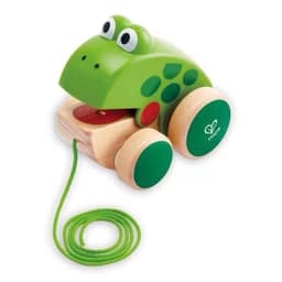 image-Frog dragging toddler hand-drawn toys