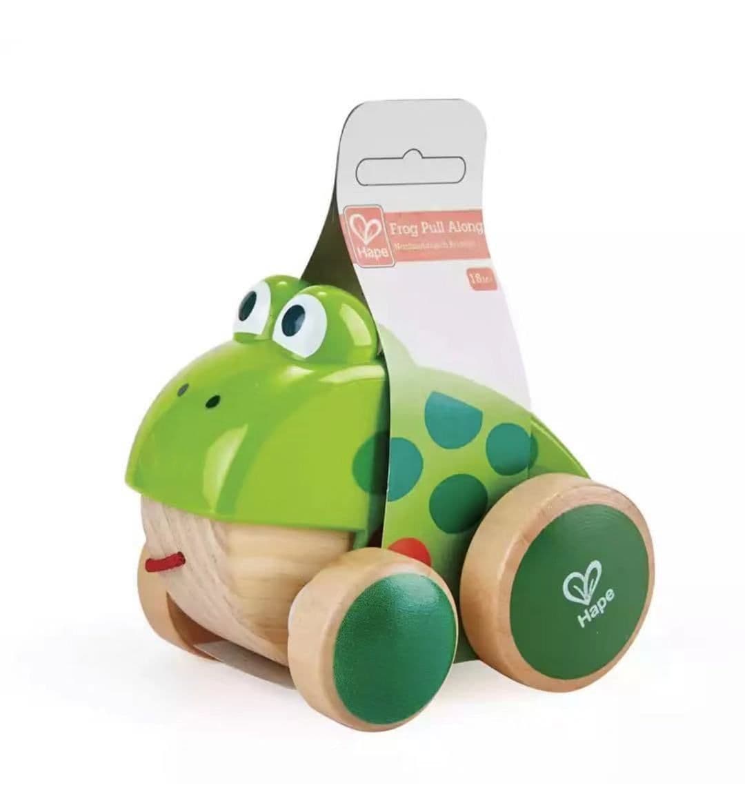 image-Frog dragging toddler hand-drawn toys
