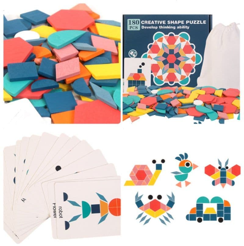 image-Fun wooden 180 piece jigsaw puzzle toy