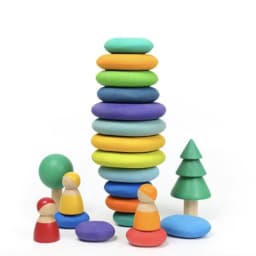image-Rainbow building blocks toy