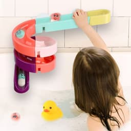 image-Kids Bath Toys Wall Suction Cup Marble Race Run Track Bathroom Bathtub Baby Play Water Games Toy Kit for Children