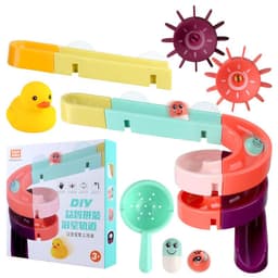 image-Kids Bath Toys Wall Suction Cup Marble Race Run Track Bathroom Bathtub Baby Play Water Games Toy Kit for Children