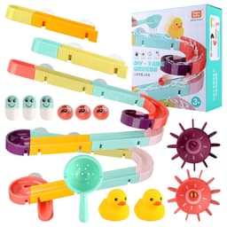 image-Kids Bath Toys Wall Suction Cup Marble Race Run Track Bathroom Bathtub Baby Play Water Games Toy Kit for Children