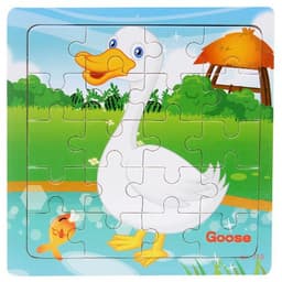 image-Children's poultry animal wooden puzzle