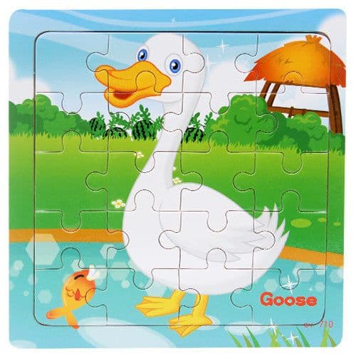 image-Children's poultry animal wooden puzzle