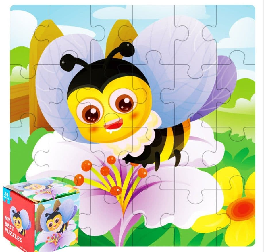 image-Children's poultry animal wooden puzzle