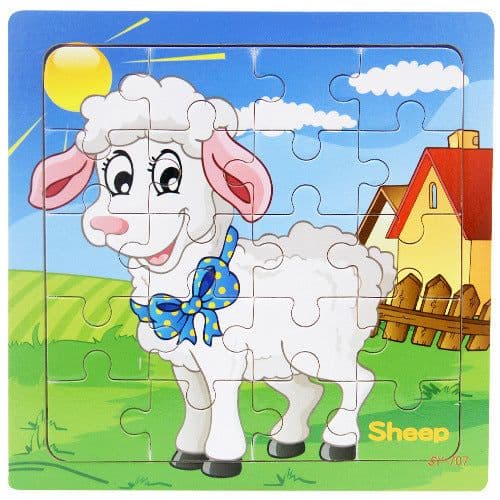image-Children's poultry animal wooden puzzle