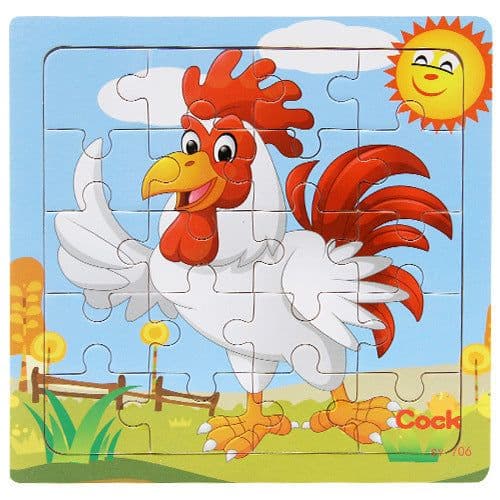 image-Children's poultry animal wooden puzzle