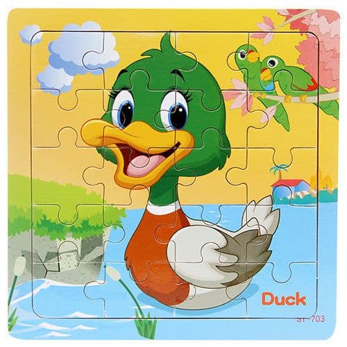 image-Children's poultry animal wooden puzzle