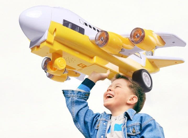 image-Children's Music Story Simulation Track Inertia Toy Aircraft Storage Passenger Plane Police Fire Rescue Baby Boy Toy Car