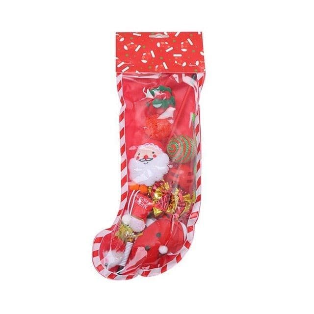 image-Christmas stocking bells plush mouse funny cat stick pet cat toy