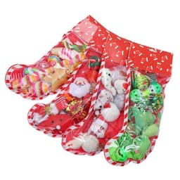 image-Christmas stocking bells plush mouse funny cat stick pet cat toy