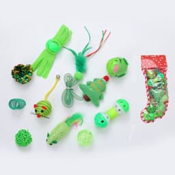 image-Christmas stocking bells plush mouse funny cat stick pet cat toy
