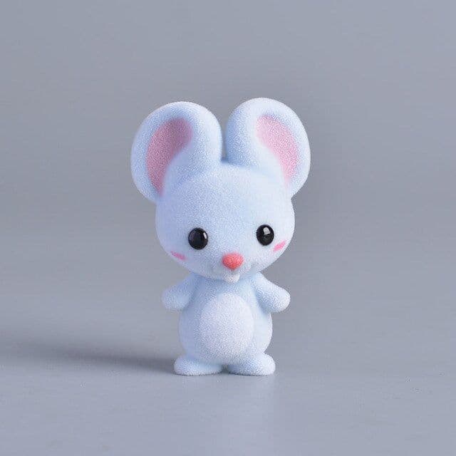 image-Koteta Kawaii PVC Flocking Doll Furry Dog Mini Animals