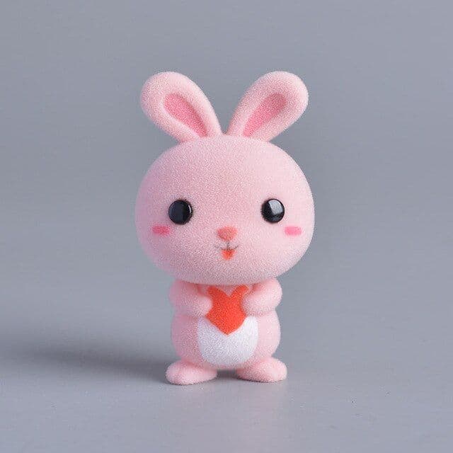 image-Koteta Kawaii PVC Flocking Doll Furry Dog Mini Animals