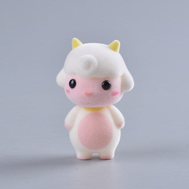 image-Koteta Kawaii PVC Flocking Doll Furry Dog Mini Animals