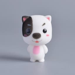 image-Koteta Kawaii PVC Flocking Doll Furry Dog Mini Animals