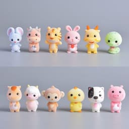 image-Koteta Kawaii PVC Flocking Doll Furry Dog Mini Animals