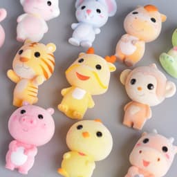 image-Koteta Kawaii PVC Flocking Doll Furry Dog Mini Animals