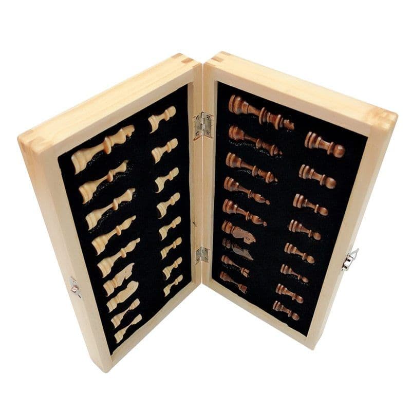 image-Magnetic chess solid wood set folding chessboard