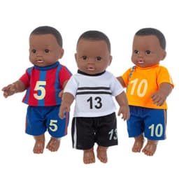 image-Black doll 30cm vinyl rebirth doll mother and baby toys