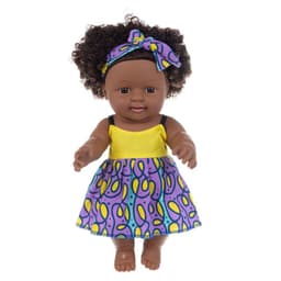 image-Black doll 30cm vinyl rebirth doll mother and baby toys