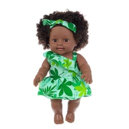 image-Black doll 30cm vinyl rebirth doll mother and baby toys