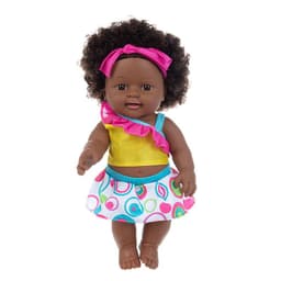 image-Black doll 30cm vinyl rebirth doll mother and baby toys