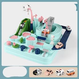 image-Cars Pass Through Big Adventure Parking Lot Rail Car Toy Car Track Kids Toy