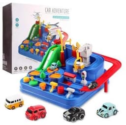 image-Cars Pass Through Big Adventure Parking Lot Rail Car Toy Car Track Kids Toy