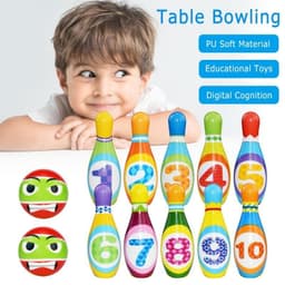 image-Toy Bowling Balls Game board Mini Desktop Frog Bowling Toys Kits Portable Indoor Education parent-child interaction Table Game