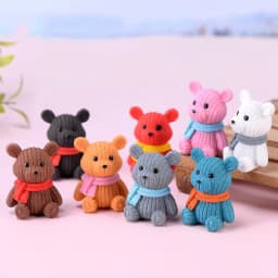 image-Scarf Woolen Bear Kids Play House Toy Birthday Gift Baking Cake Dress Up Plugin