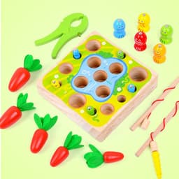 image-Children's Wooden Magnetic Fishing Educational Toy