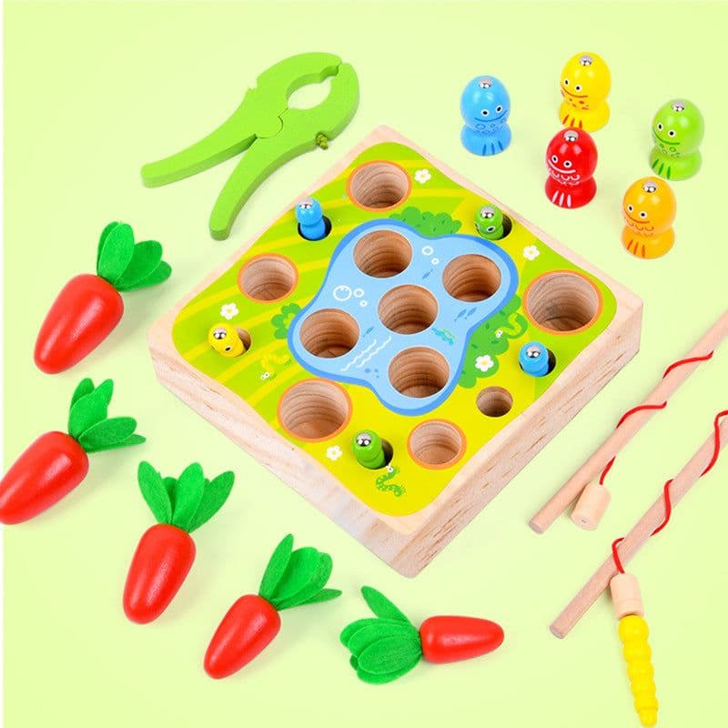 image-Children's Wooden Magnetic Fishing Educational Toy