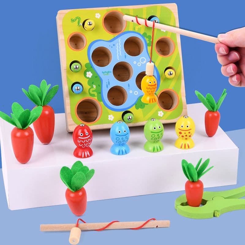 image-Children's Wooden Magnetic Fishing Educational Toy