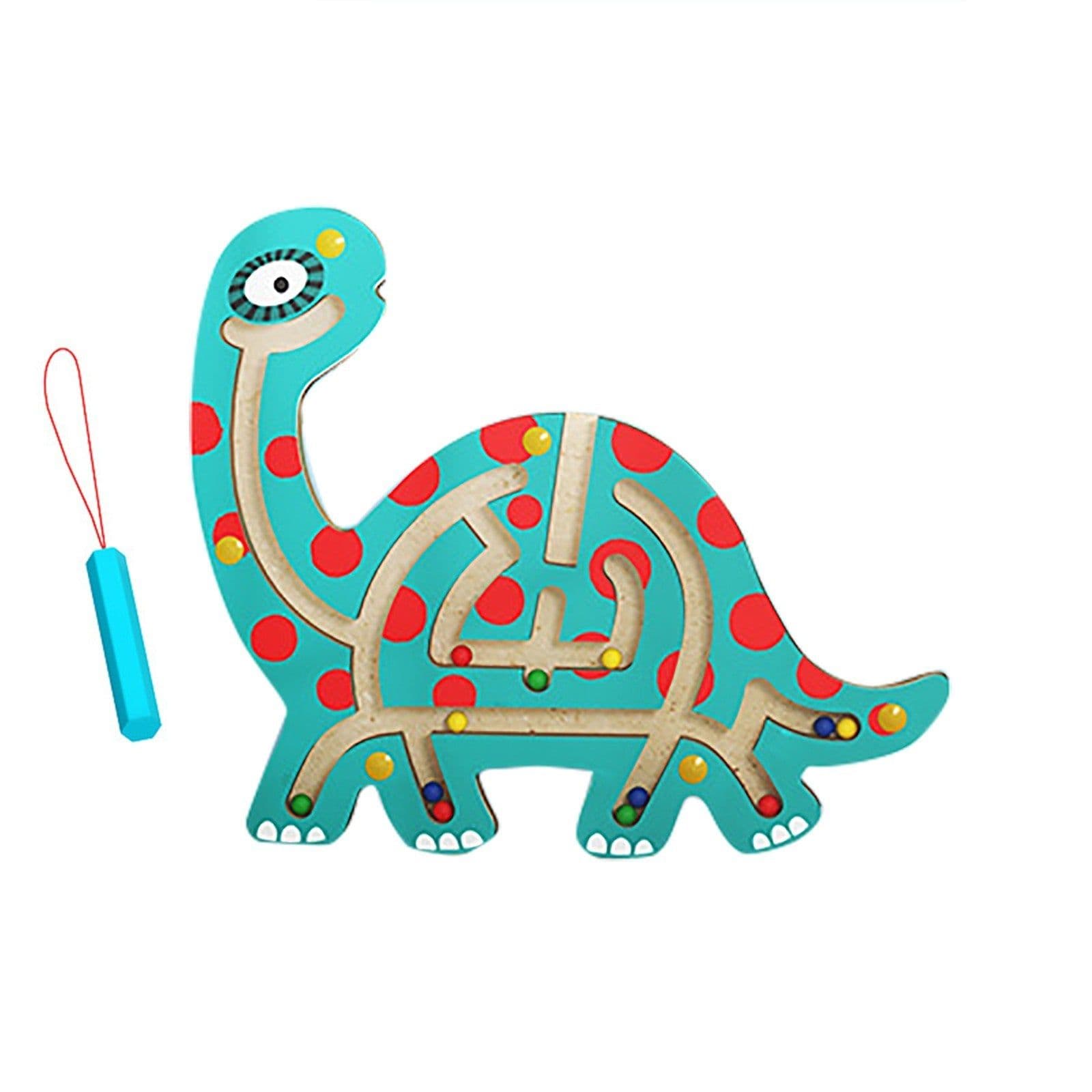 image-Wooden Animal Magnetic Pen Maze Game Toy Magnetic Golfer Eye Coordination Intelligence Early Education Toy Montessori