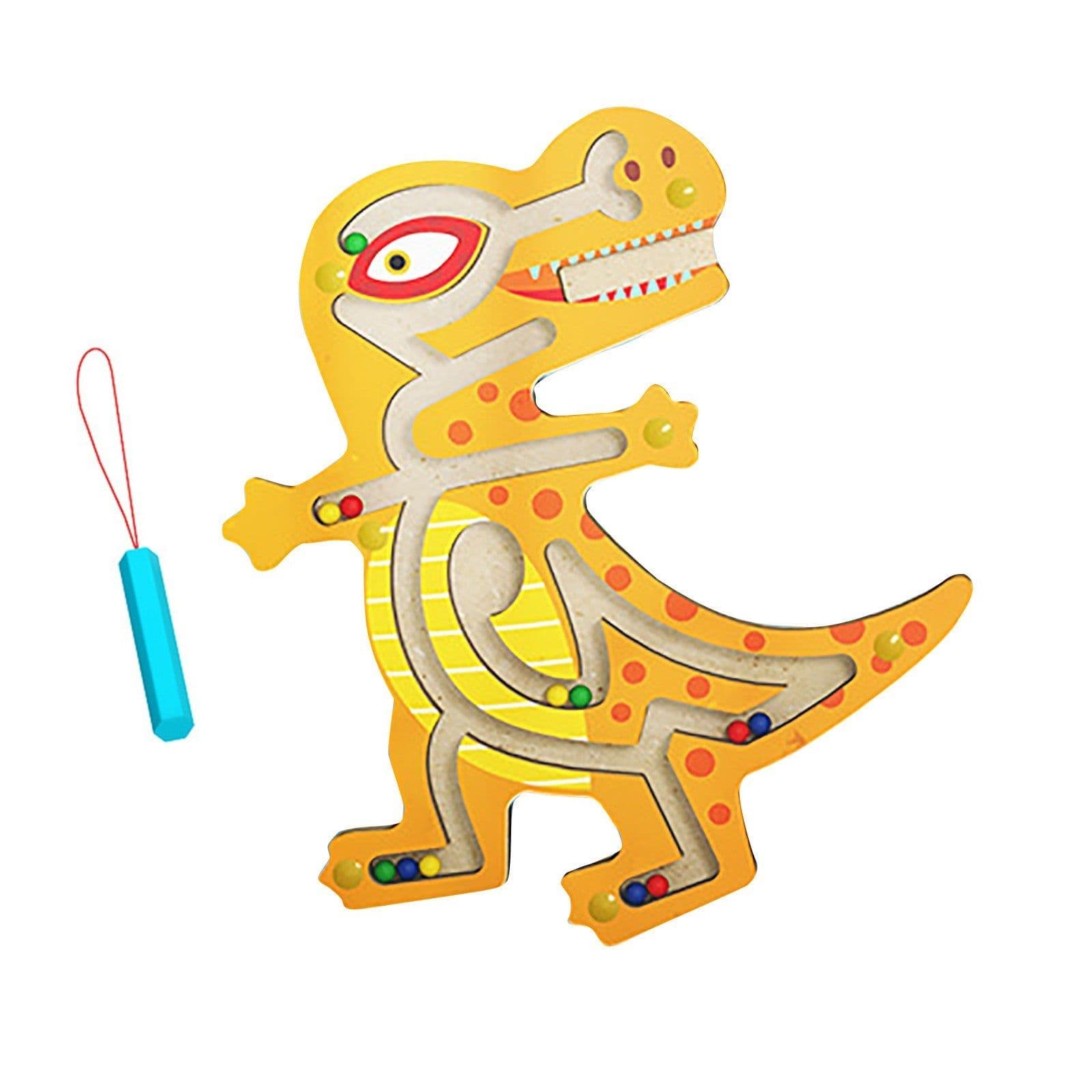 image-Wooden Animal Magnetic Pen Maze Game Toy Magnetic Golfer Eye Coordination Intelligence Early Education Toy Montessori